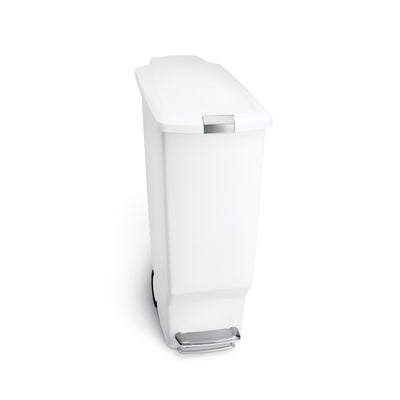 40L plastic slim step canwhite