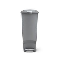 40L slim plastic step can - grey - front view image
