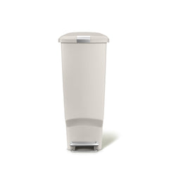 40L slim plastic step can - stone - front view image