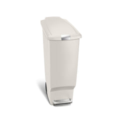 40L slim plastic step can - stone - front view main image