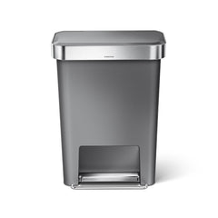 Simplehuman 45l Rectangular Step Trash Can With Liner Pocket White