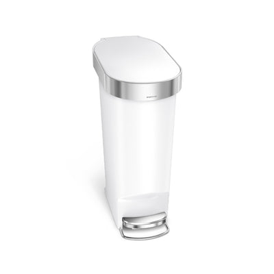 40L plastic slim step canwhite