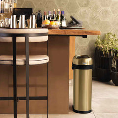 50L slim open can - brass stainless steel - lifestyle in restaurant
