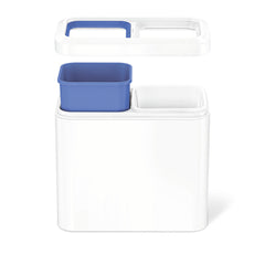 20L dual compartment slim open can - white finish - exploded lid image