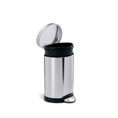 6L semi-round step can - brushed finish - inner bucket out of can image