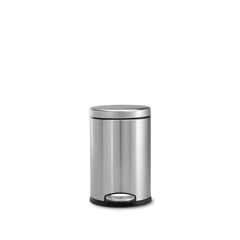 simplehuman 4.5L Round Step Trash Can Steel White