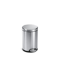 simplehuman 4.5L Round Step Trash Can Steel White