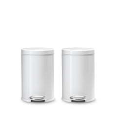 Simplehuman 4.5L Round Step Can, 2-Pack and Code A Liners, New Open Box