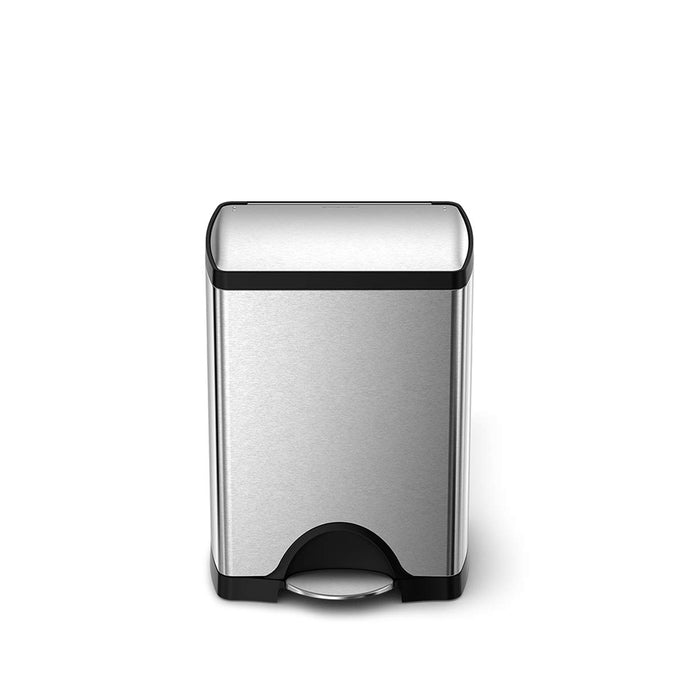30L rectangular step can - brushed finish - main view