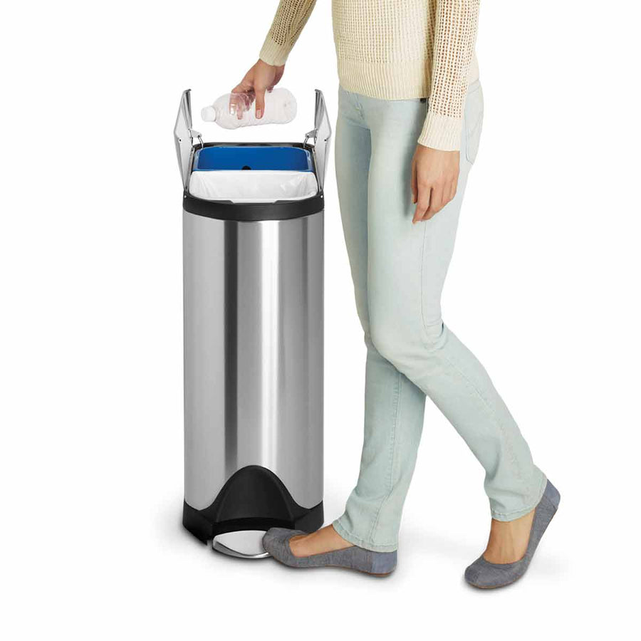 (KP0352)訳あり シンプルヒューマン バタフライ リサイクラー 40L 40L Dual Compartment Butterfly Step Can - Simplehuman