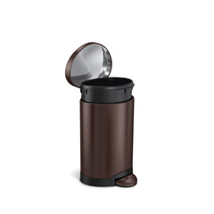 6L semi-round step can - dark bronze finish - inner bucket out of can image