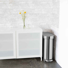 45L slim step can - brushed stainless steel - lifestyle fits in tight space