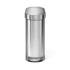 45L slim step can - brushed stainless steel - front image