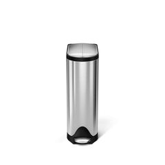  simplehuman 40 Liter / 10.6 Gallon Stainless Steel Dual  Compartment Butterfly Lid Kitchen Step Trash Can Recycler, Brushed  Stainless Steel & Custom Fit Drawstring Trash Bags, 60 Pack, White, 60 Pack  : Home & Kitchen
