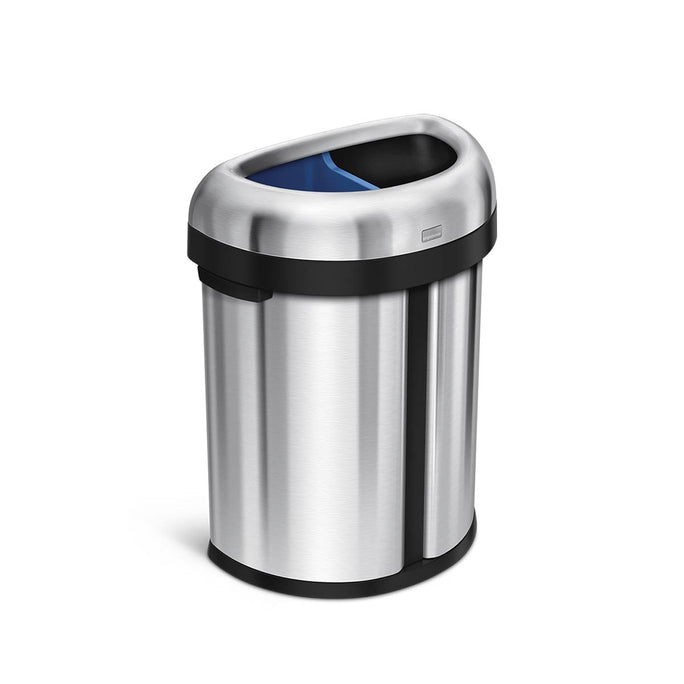 66L Dual Compartment Semi-Round Open Can