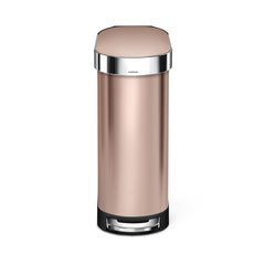 45L slim step can - rose gold stainless steel - front image