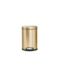 4.5L round step can - brass finish -front view image