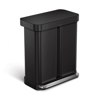 58L dual compartment  rectangular step canmatte black