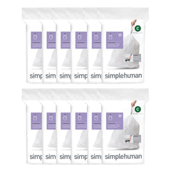 Simplehuman Code C 10-12-Liter Custom Fit Liners Trash Bag - 240-Pack