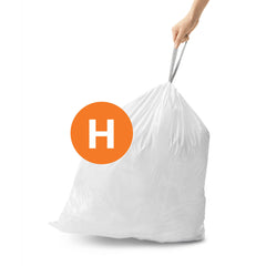 Simplehuman H Custom Trash Bags 30- 35 Liter / 8-9 Gallon, White, 20 count  - New