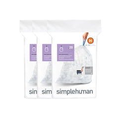 Code H, 40 Pack Custom Fit Liners, odorsorb, simplehuman