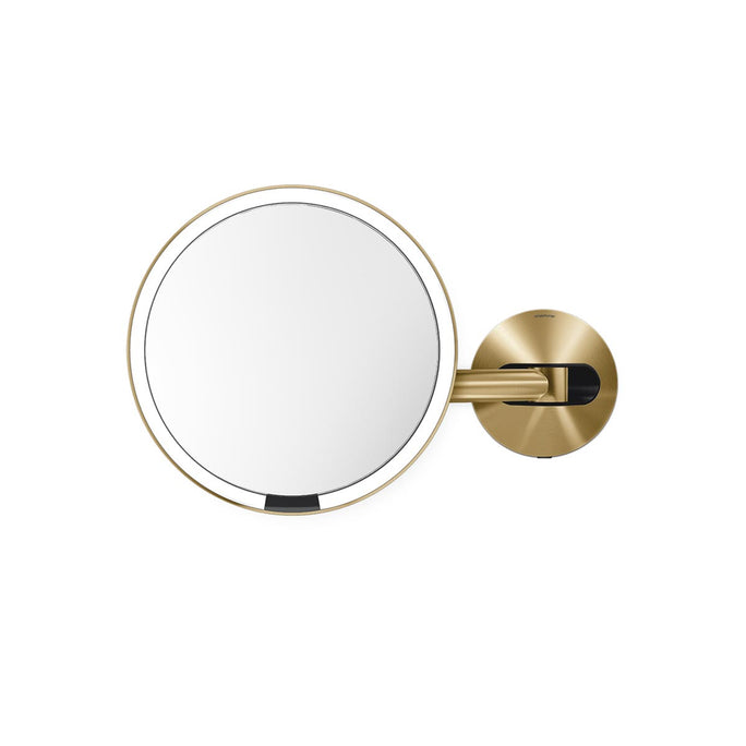 hard-wired wall mount sensor mirror - brass finish - main image
