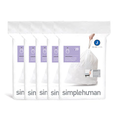 simplehuman Custom Fit Trash Can Liner J, 30-40 L / 10-10.5 Gal, 50-Count  Box