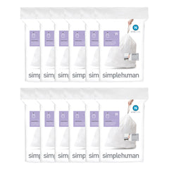 simplehuman Code N Custom Fit Drawstring Trash Bags in Dispenser Packs, 20  Count, 45-50 Liter / 12-13 Gallon, White