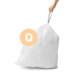 simplehuman Code Q Odorsorb Custom Fit Drawstring Odor Absorbing Trash Bags in Dispenser Packs, 50-65 Liter / 13-17 Gallon, 40 Liners