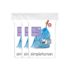 Simplehuman Code V Custom Fit Drawstring Trash Bags, 16-18 Liter / 4.2-4.8  Gallon, Blue, 60 Count & Reviews