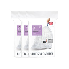 simplehuman Custom Fit Bin Liner Code F, Pack Of 20