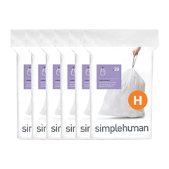 Code H, 40 Pack Custom Fit Liners, odorsorb, simplehuman
