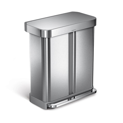 58L dual compartment rectangular step can