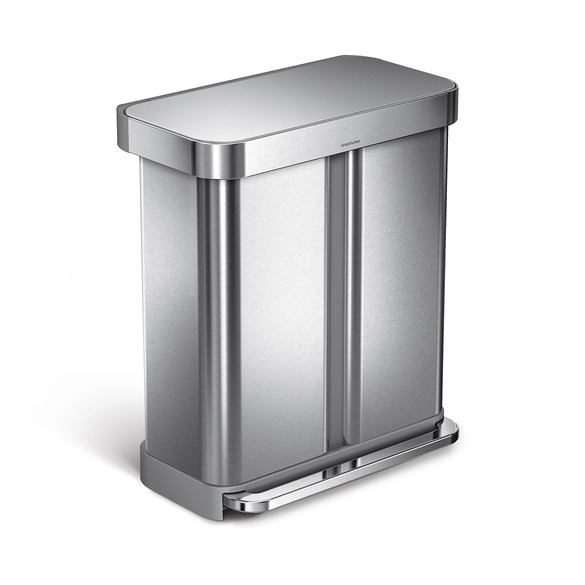 simplehuman 58L stainless steel rectangular step trash can