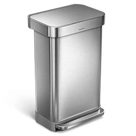 45L rectangular step can fingerprint-proof brushed stainless steel